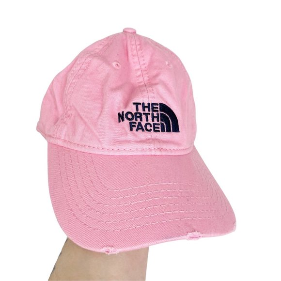 The North Face Accessories - The North Face Pink Distressed Logo Adjustable Baseball Hat